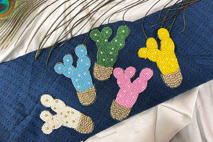 Cactus Patch Beads Work Kiddish Patch