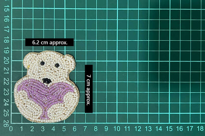Teddy Bear Patch Beads Work Kiddish Patch