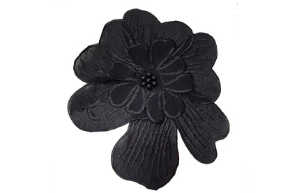Cotton Flower with Beads Work Patch Applique (1 piece)