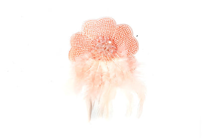 Flower Patch/Applique with Feather and Beads Work