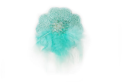Flower Patch/Applique with Feather and Beads Work