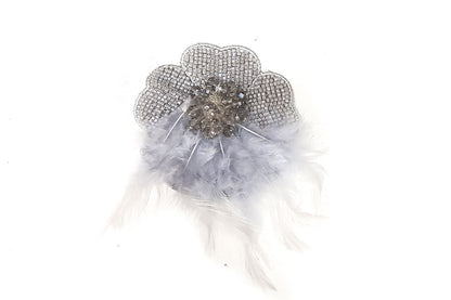 Flower Patch/Applique with Feather and Beads Work