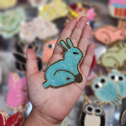 Rabbit Shape Beads work Kiddish Patch