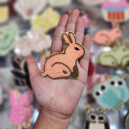 Rabbit Shape Beads work Kiddish Patch