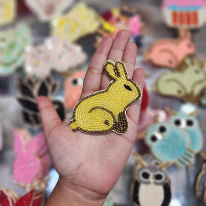 Rabbit Shape Beads work Kiddish Patch