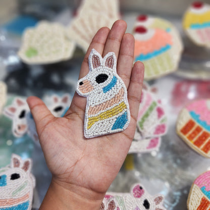 Unicorn Shape beads work Kiddish Patch