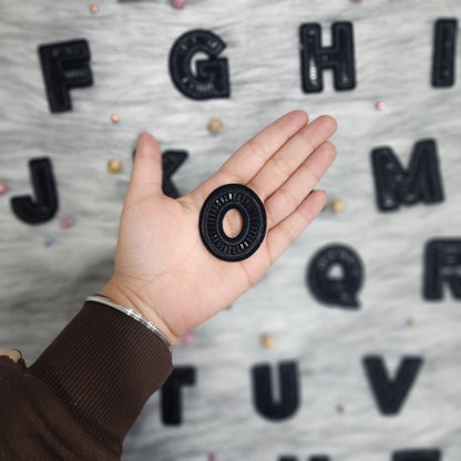Black Color Katdana work Alphabet iron Patches