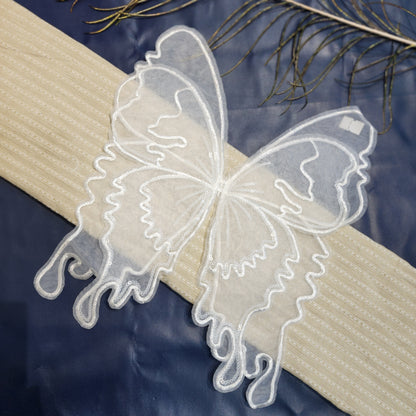 Sequins work Butterfly Design Organza Patch