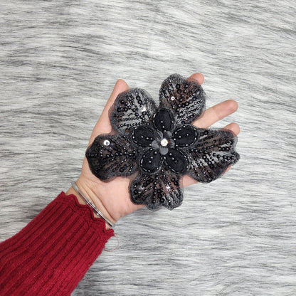 Dyeable Beads and Sequins work Flower Patch