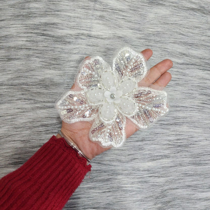 Dyeable Beads and Sequins work Flower Patch