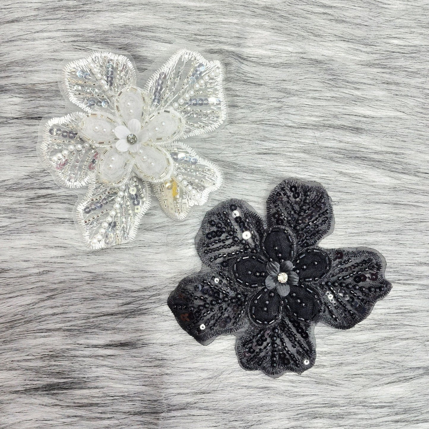 Dyeable Beads and Sequins work Flower Patch