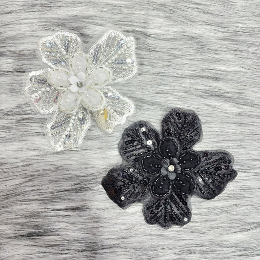 Dyeable Beads and Sequins work Flower Patch