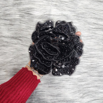 Designer Sequins work Dyeable Floral Patch