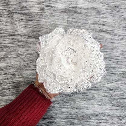 Designer Sequins work Dyeable Floral Patch