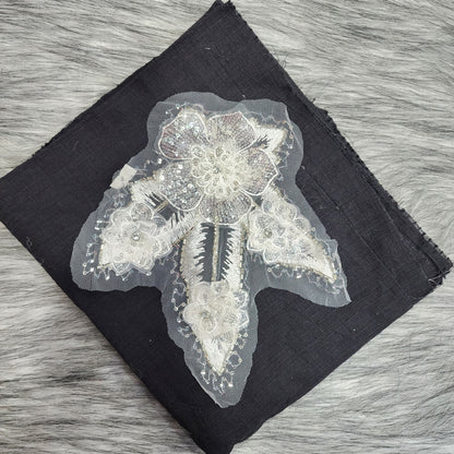 Fancy Net Base Sequins work Dyeable Patch