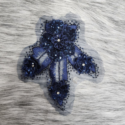 Fancy Net Base Sequins work Dyeable Patch