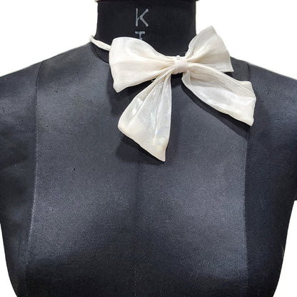 Off White Color Bow Patch