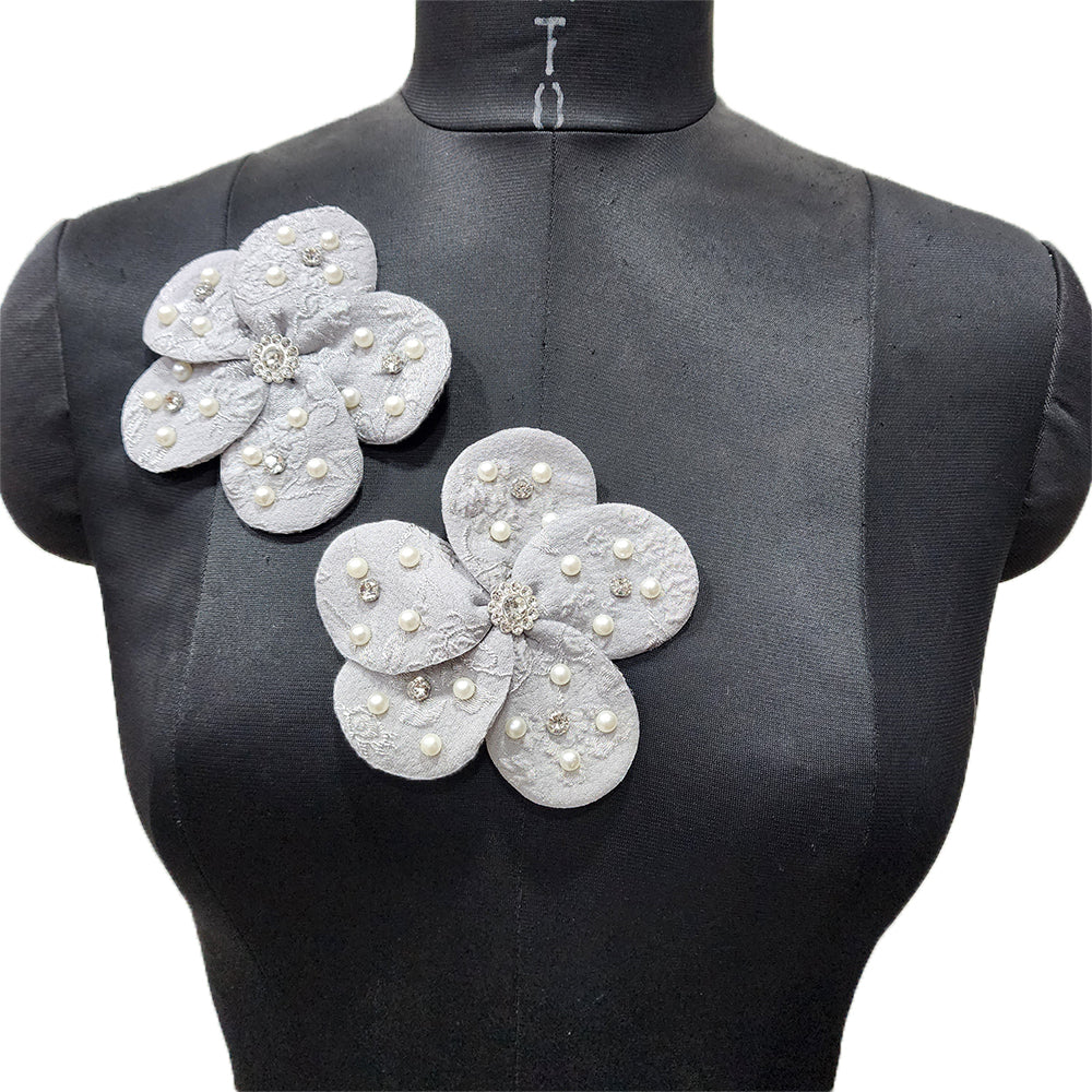 Fancy Stonework Flower Patches 2 Pieces