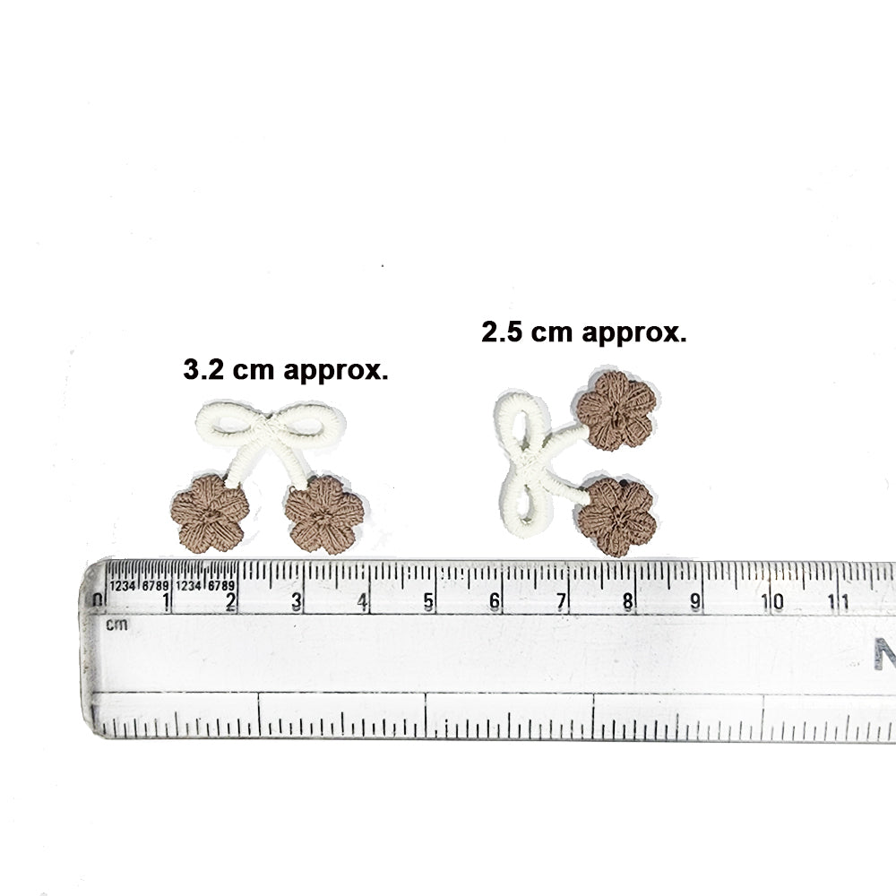 Cream Brown Bow Kids Embroidery Patch 10 Pieces