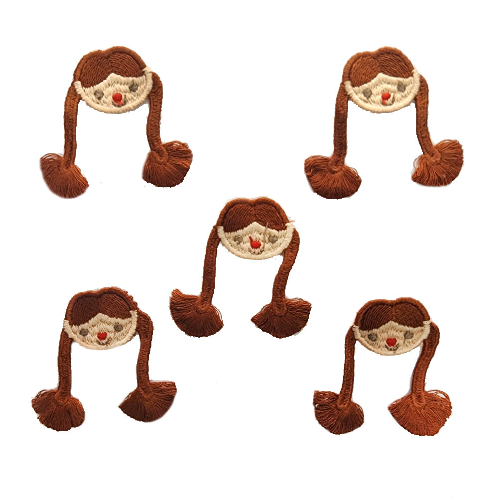 Doll Face Baby Kids Cute Embroidery Patches 5 Pieces