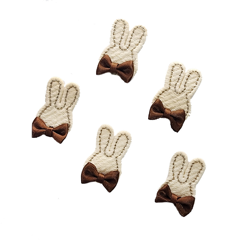 Bunny Shape Baby Kids Cute Small Embroidery Patches 5 Pieces