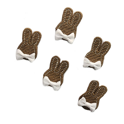 Bunny Shape Baby Kids Cute Small Embroidery Patches 5 Pieces