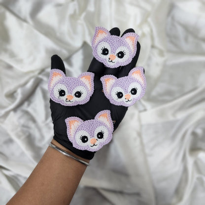 Set of 5 Pieces Pretty Lavendar color Cat Face Patches