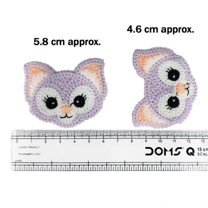 Set of 5 Pieces Pretty Lavendar color Cat Face Patches