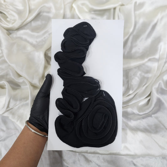 Black color Fancy Georgette Patch Applique