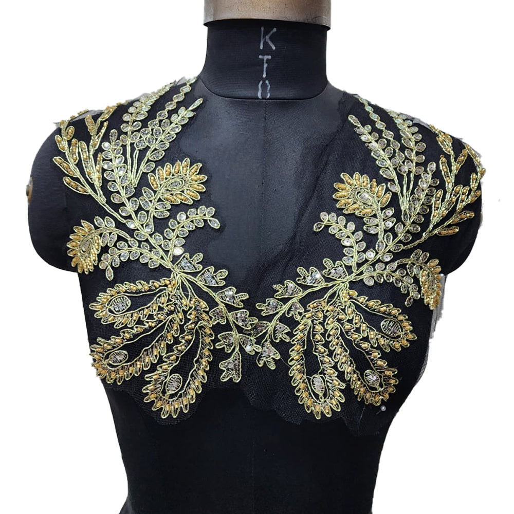 Black Golden Color Net Base Patch 2 Pcs