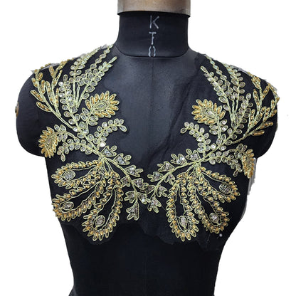 Black Golden Color Net Base Patch 2 Pcs