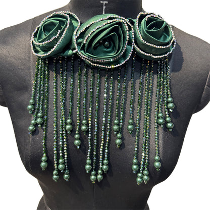 Gorgeous Crystal Hanging Shoulder or Back Neck Patch