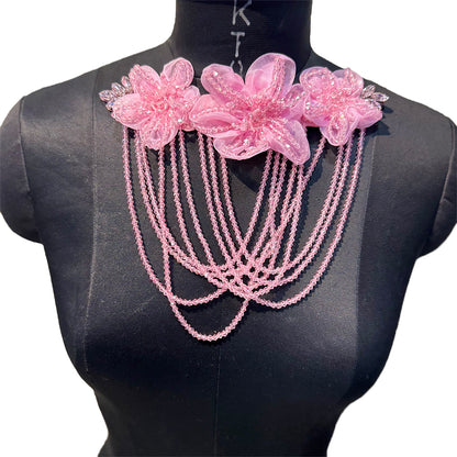 Beautiful Crystal work Floral Designer Patch