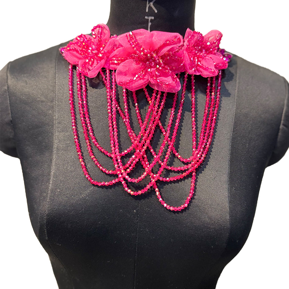 Beautiful Crystal work Floral Designer Patch