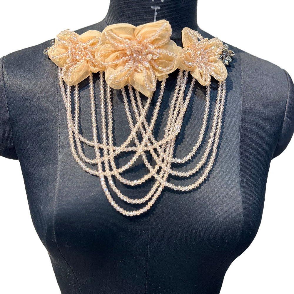 Beautiful Crystal work Floral Designer Patch