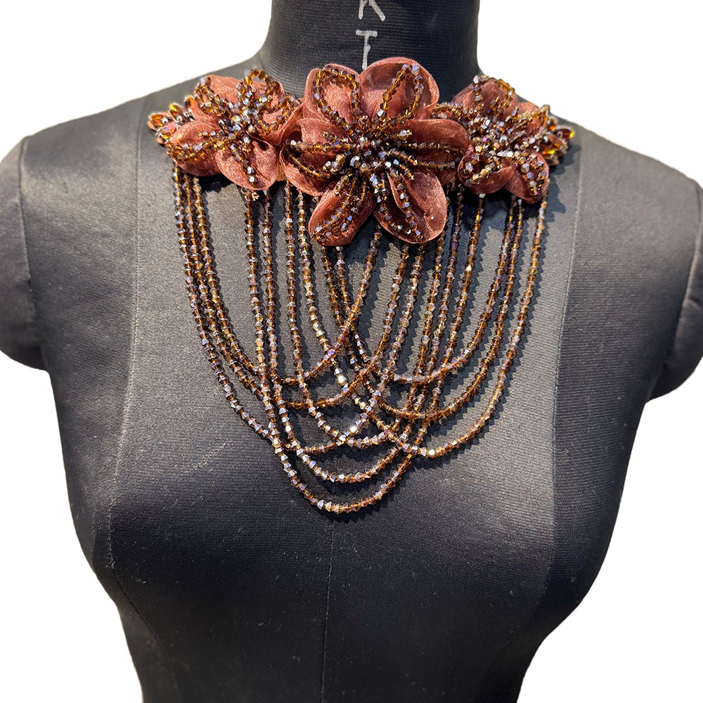 Beautiful Crystal work Floral Designer Patch