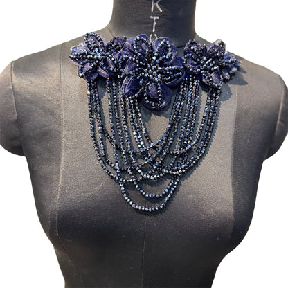 Beautiful Crystal work Floral Designer Patch