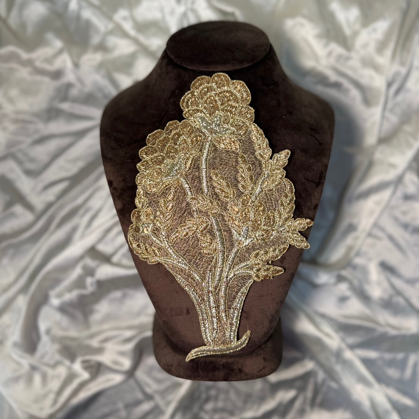 Pack of 2 Pieces Golden Tree Zari work Patches