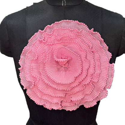 Crushed Fabric Flower with Pearl Detailing Patch