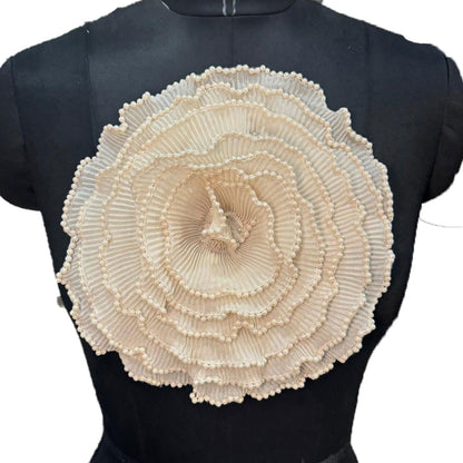Crushed Fabric Flower with Pearl Detailing Patch