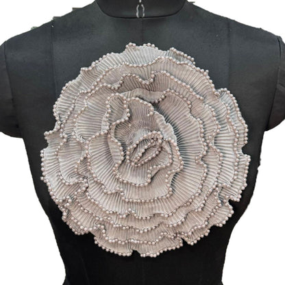 Crushed Fabric Flower with Pearl Detailing Patch