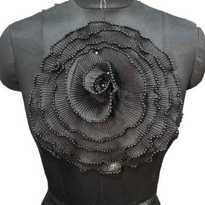 Crushed Fabric Flower with Pearl Detailing Patch