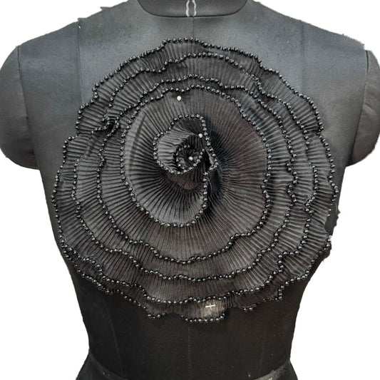 Crushed Fabric Flower with Pearl Detailing Patch