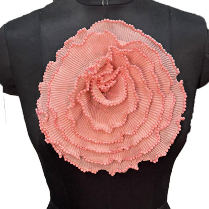Crushed Fabric Flower with Pearl Detailing Patch