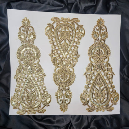 Ethnic Zari Embroidery Patch Set (3 pcs)