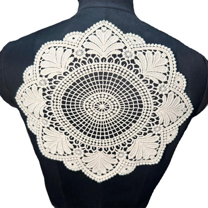 Off White Dyeable Floral Cotton Patch