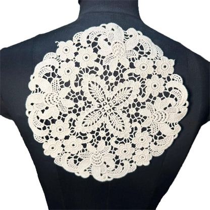 Off White Dyeable Floral Cotton Patch