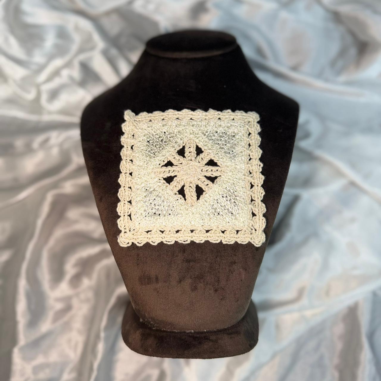 Dyeable Crochet Square Lace Applique Patch – Off White