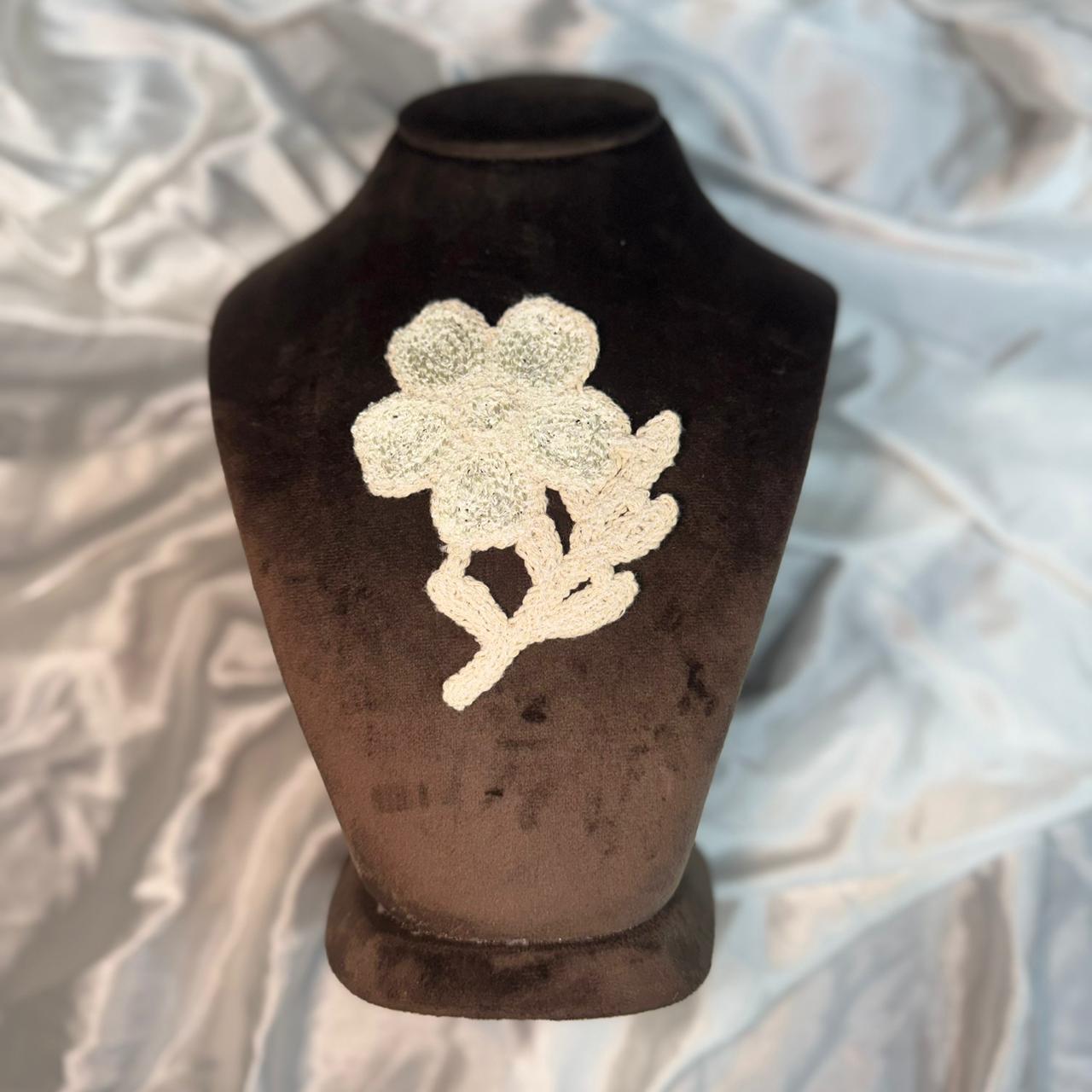 Decorative Dyeable Floral Pocket Applique Crochet Patch
