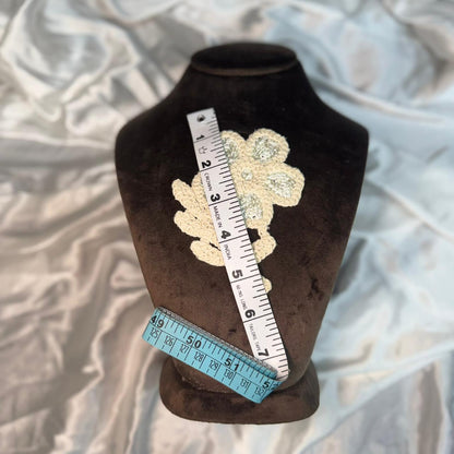 Decorative Dyeable Floral Pocket Applique Crochet Patch